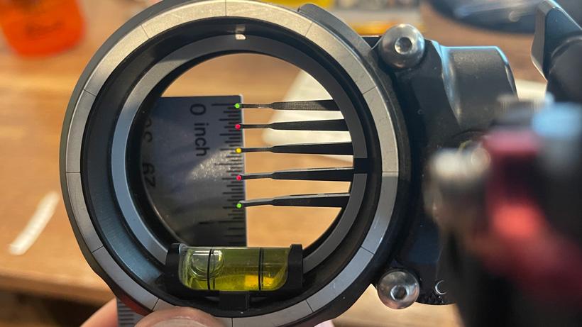 Measuring top to bottom bowsight pins