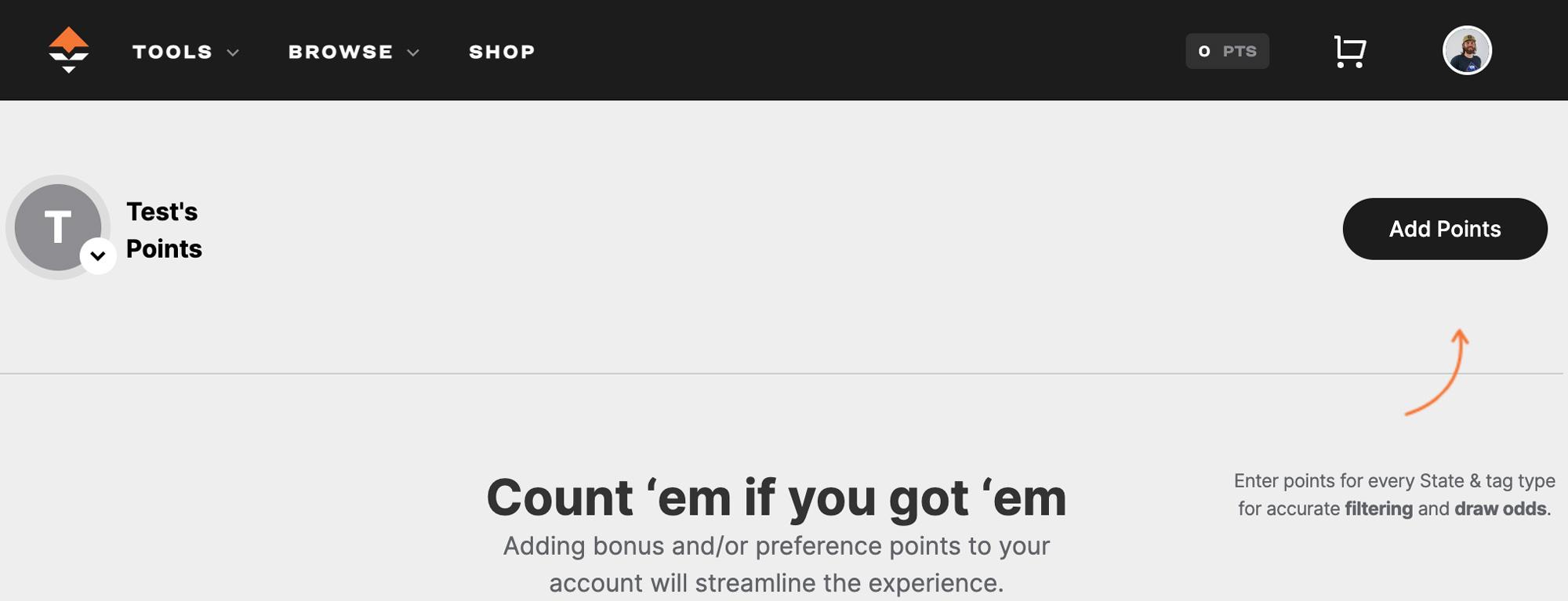 Adding your bonus and preference points to your personal Point Tracker on GOHUNT
