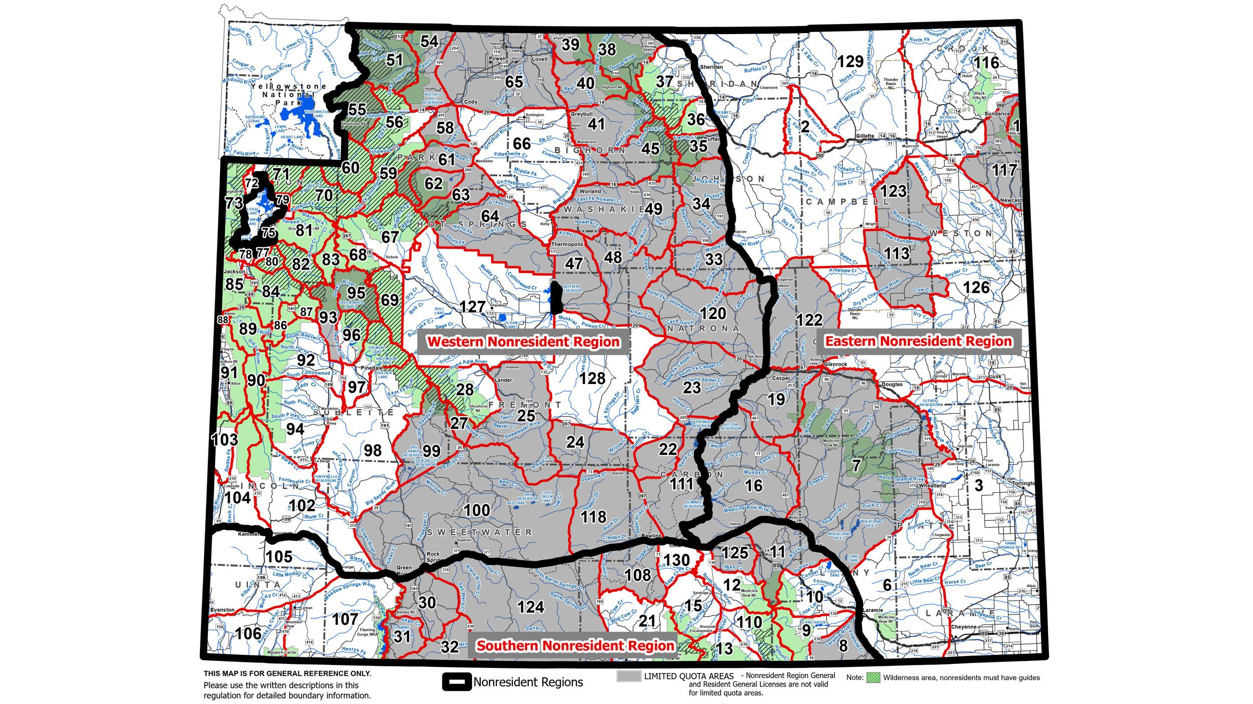 Wyoming nonresident elk hunting regions