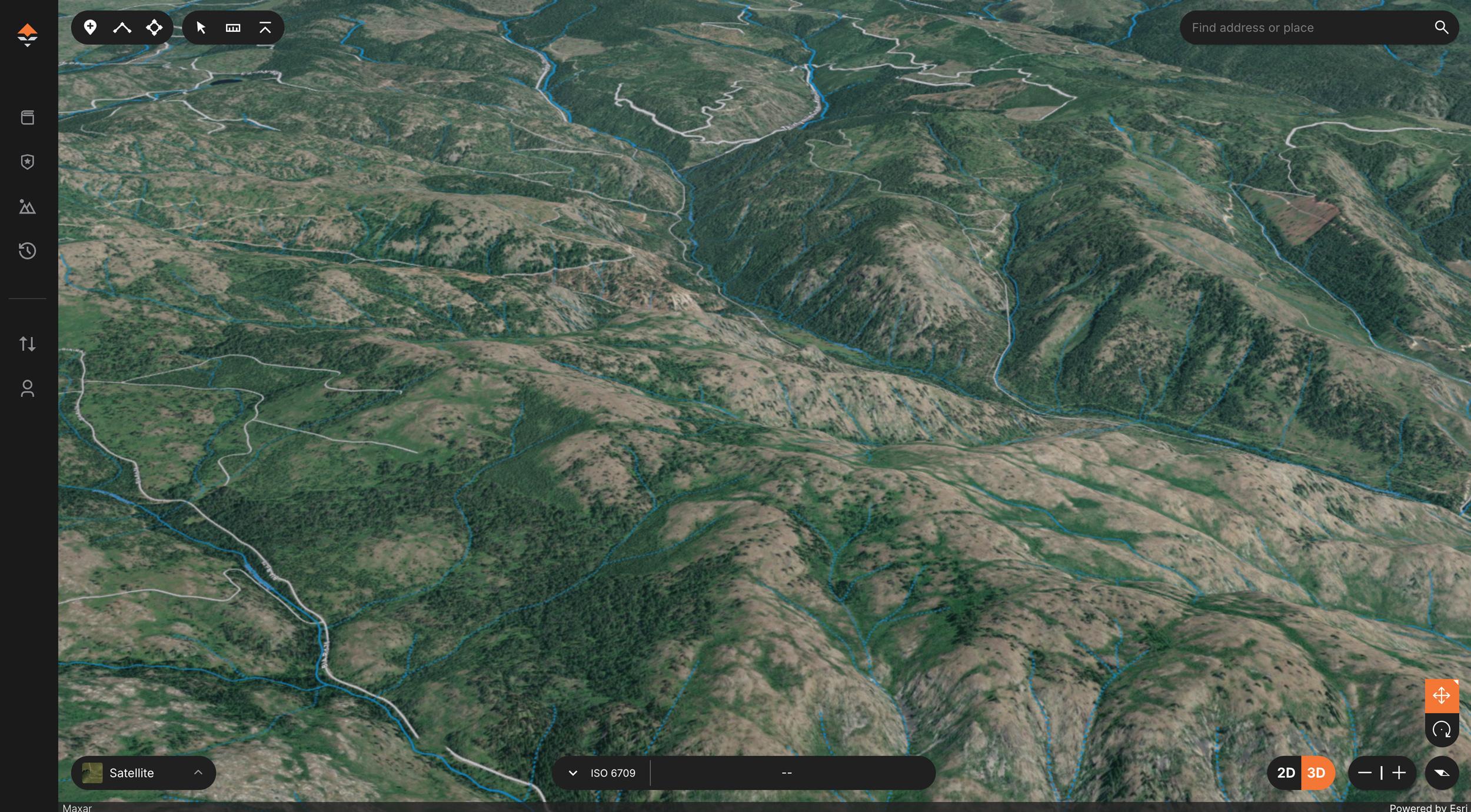 Standard mapping view without layers