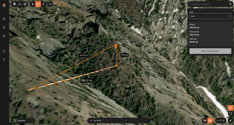 Measurement tool on gohunt maps