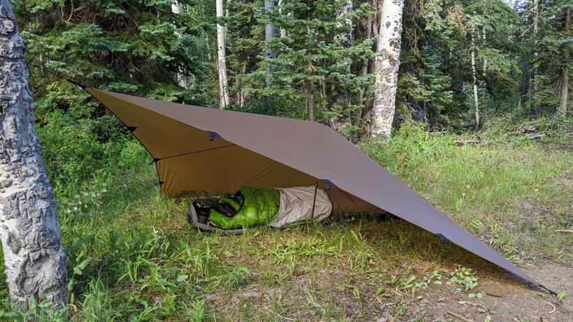 Flying diamond frame tarp set up