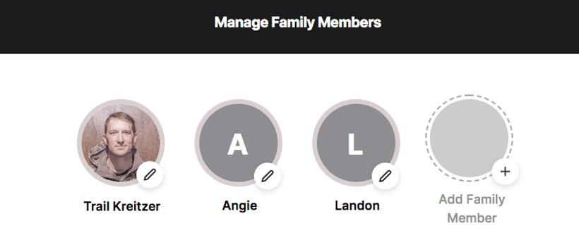 Manage family members points