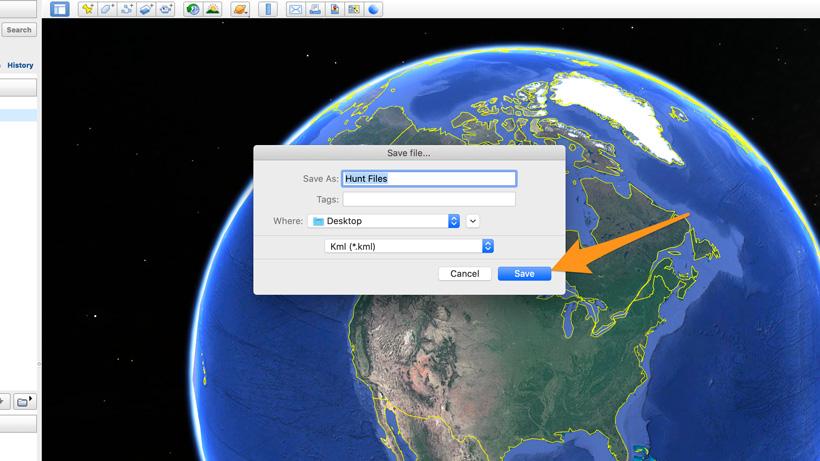 Click save to export your waypoints from Google Earth