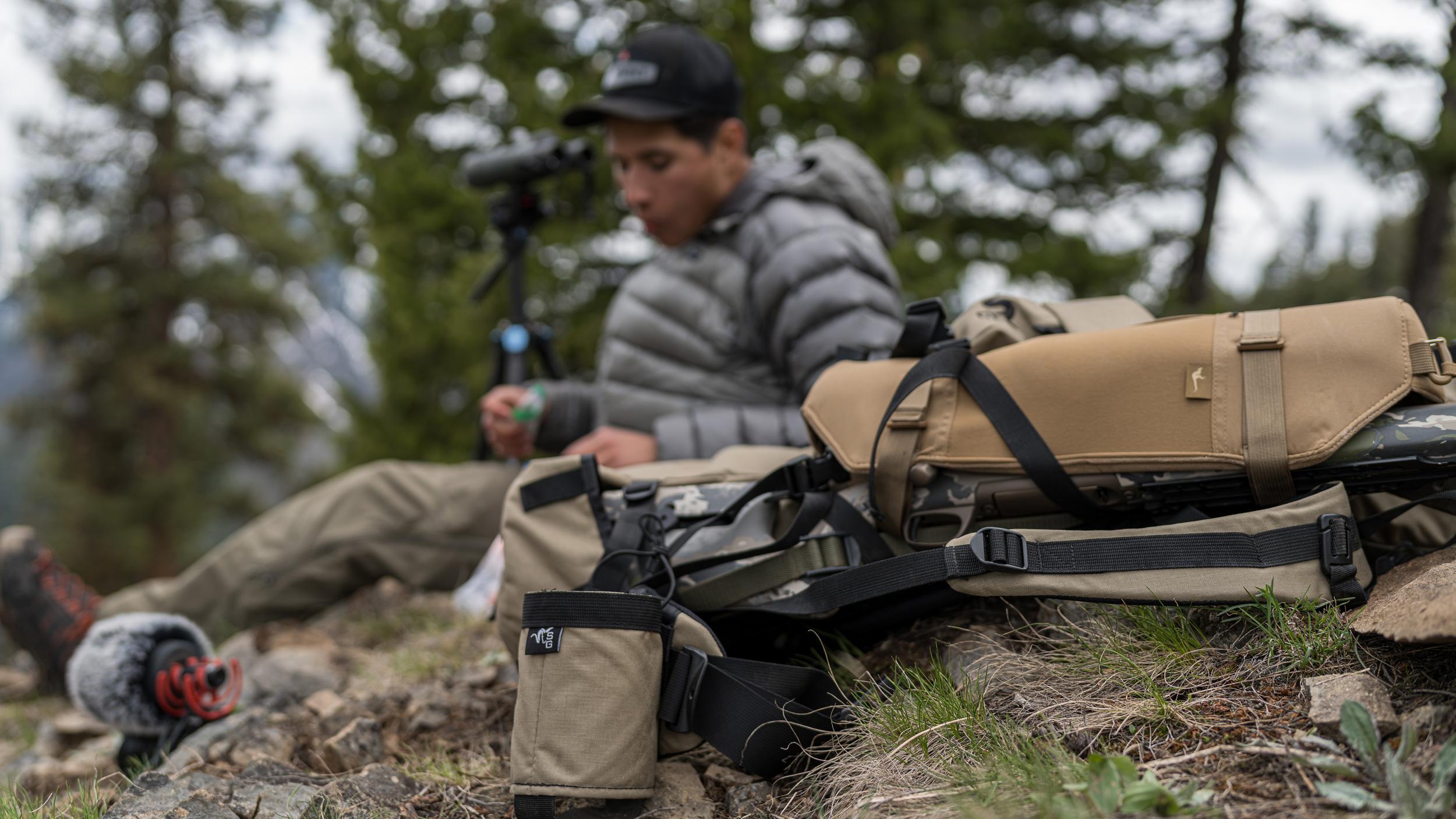 Hunting rifle protected by Marsupial Gear Padded Scope and Muzzle Cover