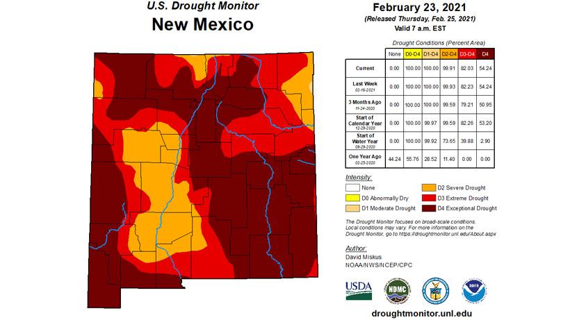 2021 new mexcio drought status february