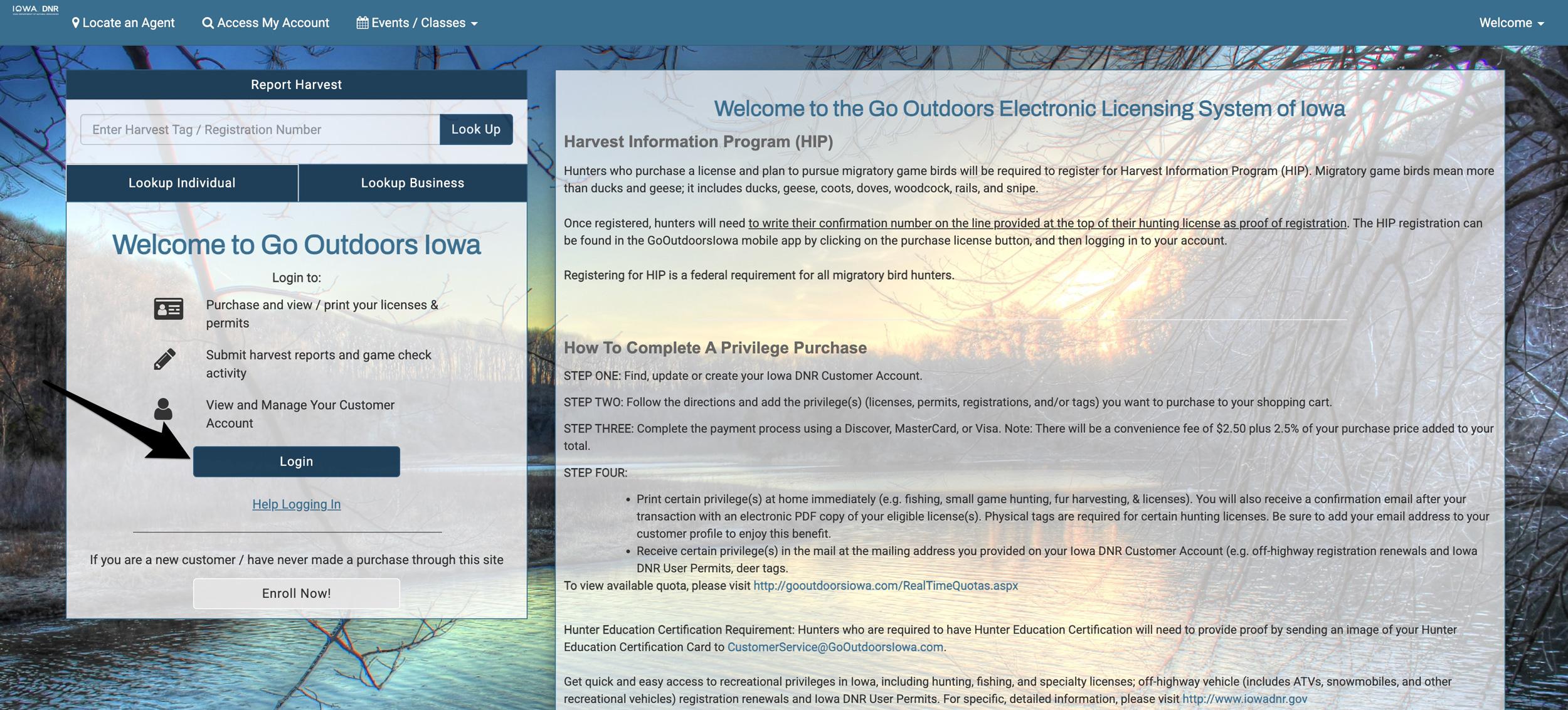 Login to Go Outdoors Iowa account