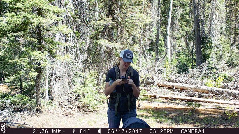 Testing the trail camera view before leaving