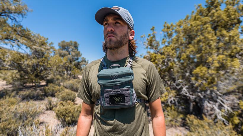 Front view of new vortex premium binocular harness