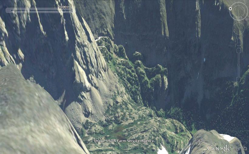 Elevation exaggeration of terrain large