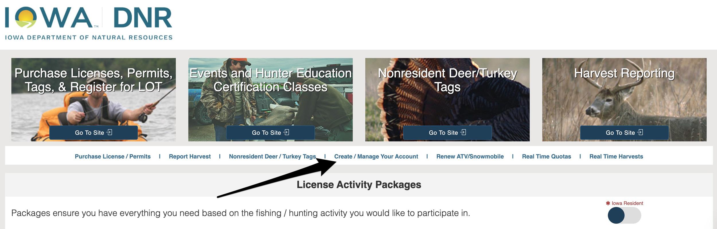 Manage your Iowa hunting account