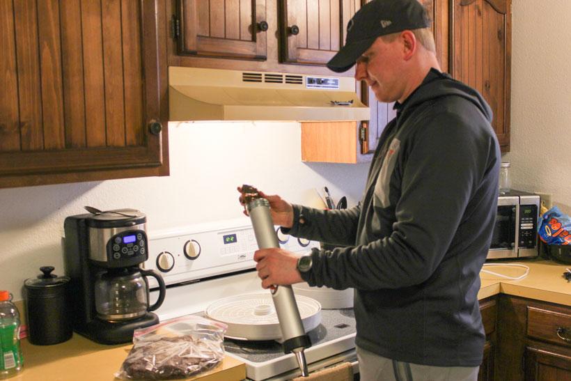 Loading meat in jerky canon 8