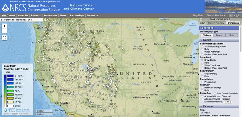Using snotel data for hunting
