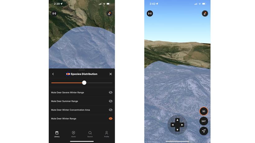 Migration layers on GOHUNT maps mobile app