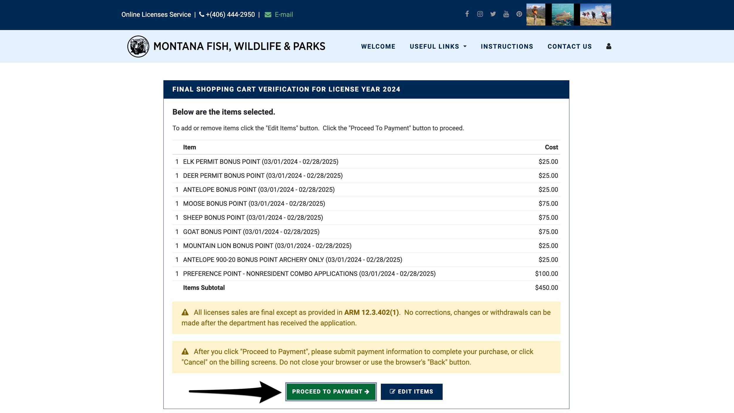 Final Montana bonus point and preference point verification