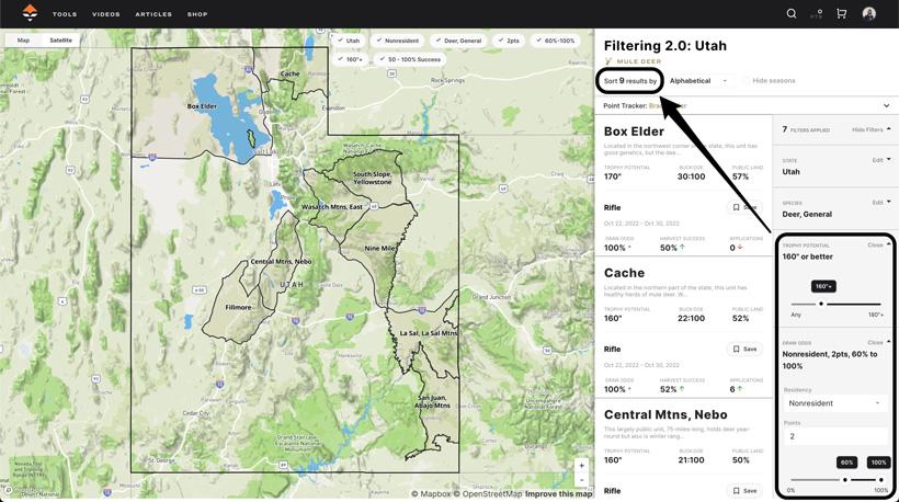 Using draw odds to filter hunting opportunities