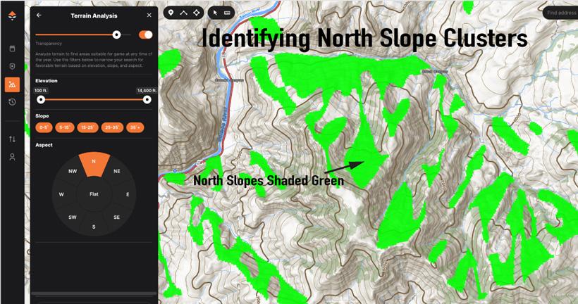 Using terrain analysis to identify north slope clusters