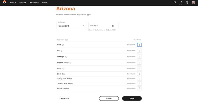 Entering points in gohunt point tracker