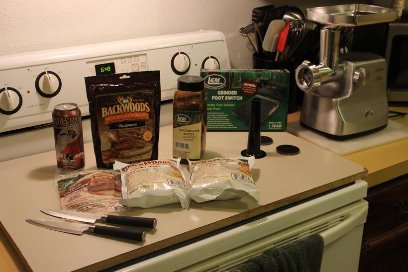 1 homemade venison brat ingredients