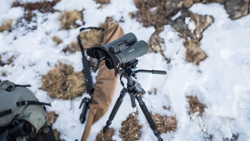 Glassing for deer with 12 power binoculars off a tripod