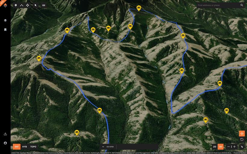 Marking glassing listening points for bugling elk