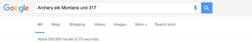 Using the internet to search for hunting information
