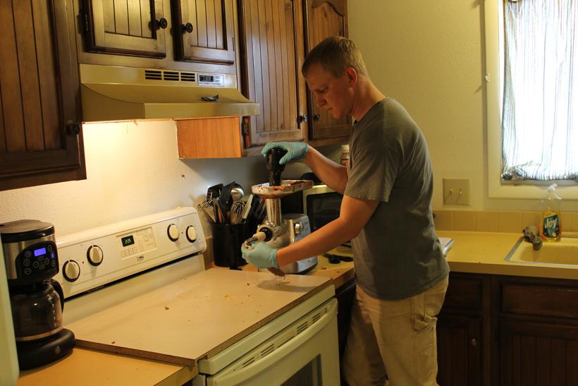 14 venison into brat casing