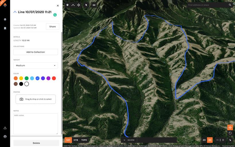Marking potential hiking routes looking for elk