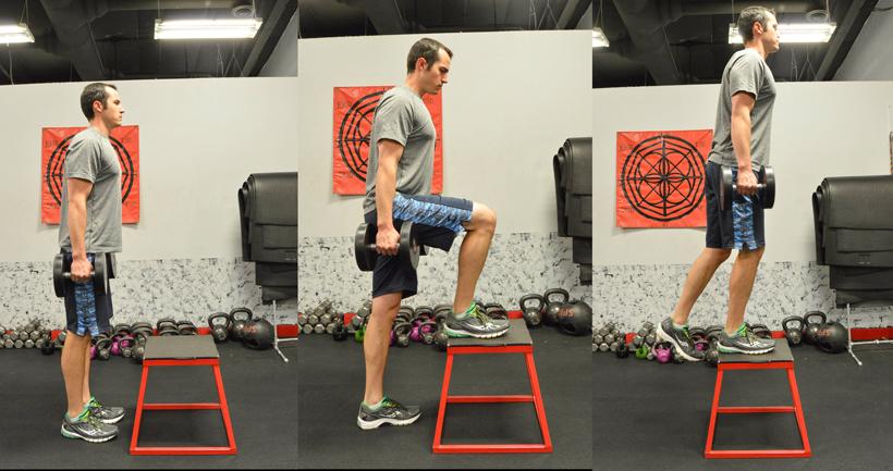 Dumbbell step ups