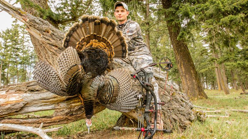 Tim ostlie with his montana archery turkey