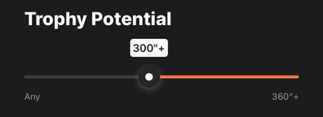 Hunting trophy potential research filter on GOHUNT app