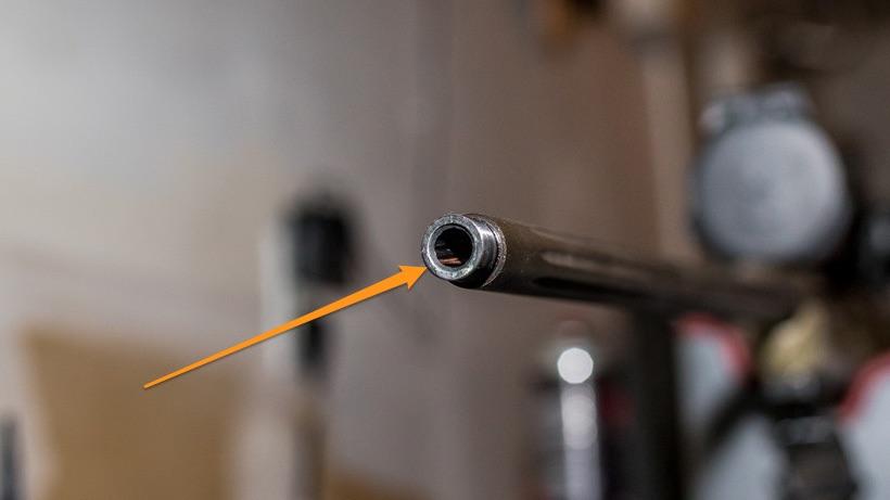 Hunting rifle showing copper streaks