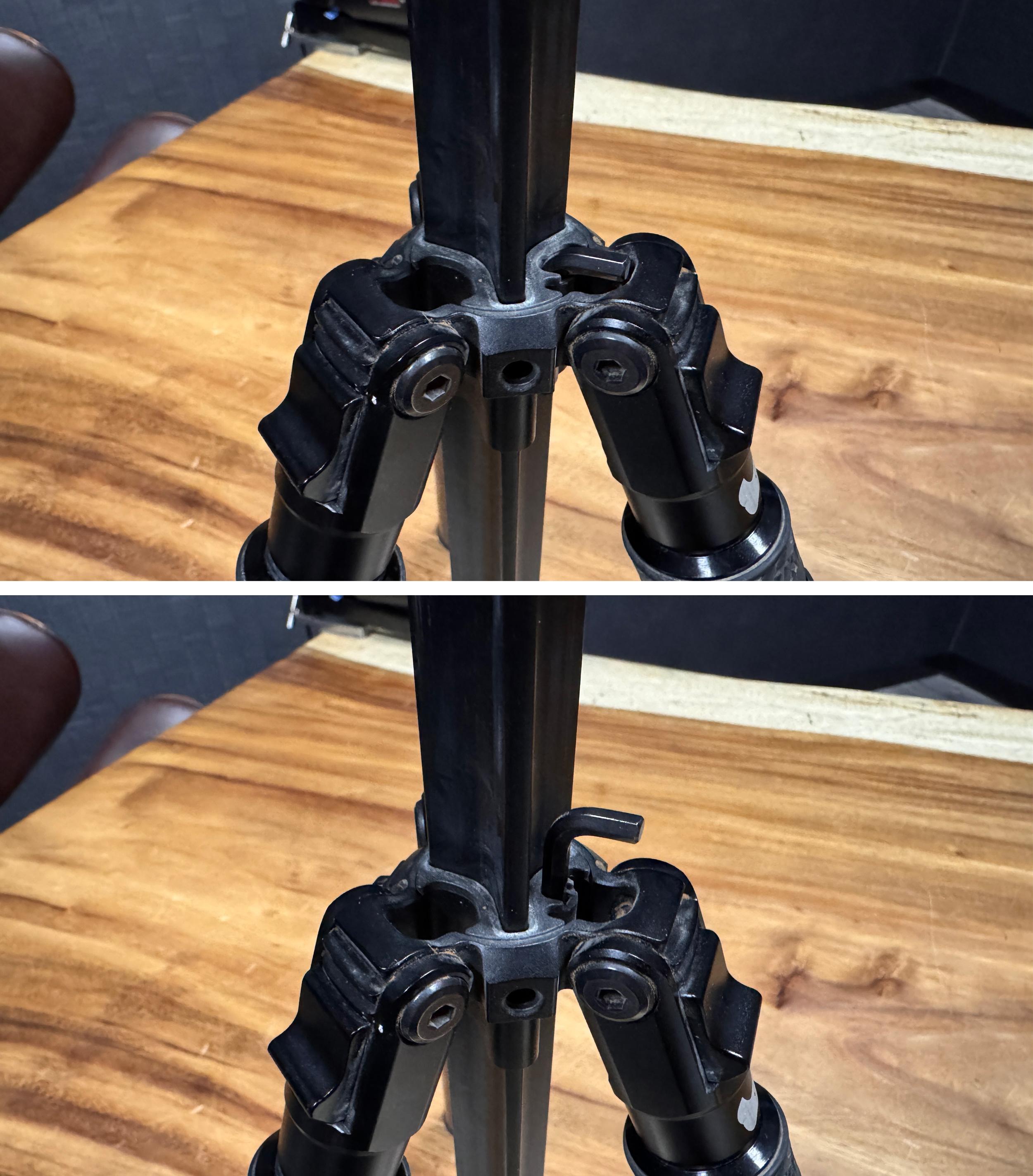 Tricer new tripod showing integrated Allen key