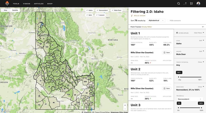 Idaho otc mule deer units on insider filtering