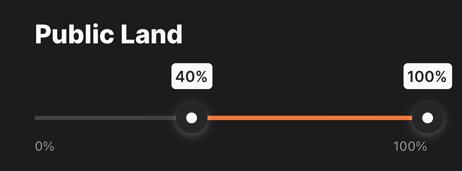 Filtering by public land for hunts on GOHUNT mobile app