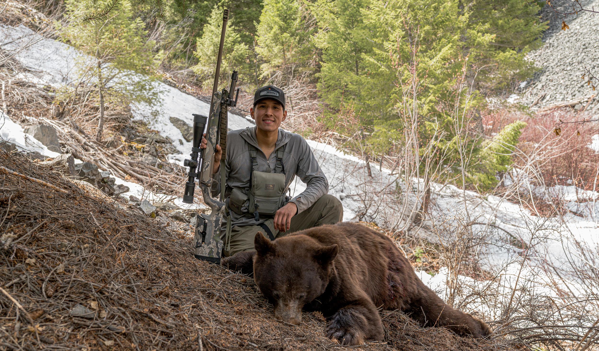 Omar Lopez with bear taken with Browning X-Bolt in 6.8 Western